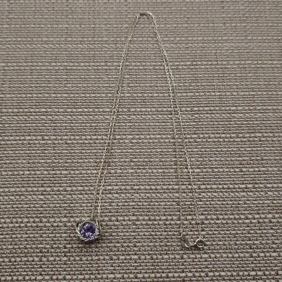 Jewelry - 21 Inch Sterling Silver Free Moving CZ Gem Box Pendant Necklace A1798